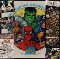8s034 LOT OF 6 FOLDED COMIC BOOK POSTERS '80s-90s Batman, Marvel, Nam, Midnight Sons & more!