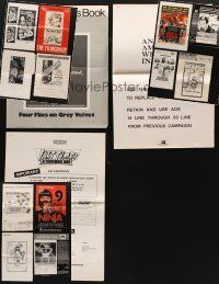 8s035 LOT OF 15 FOLDED & UNFOLDED UNCUT PRESS SHEETS & PRESSBOOKS '55 - '85 Fast Times & more!