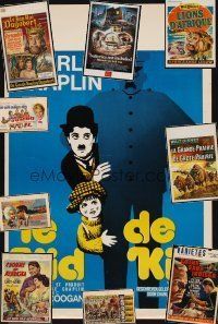 8s066 LOT OF 24 FORMERLY FOLDED BELGIAN POSTERS '60s-80s The Kid R60s, Disney & more!