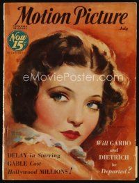 8s140 MOTION PICTURE magazine July 1932 art of beautiful Sylvia Sidney by Marland Stone!