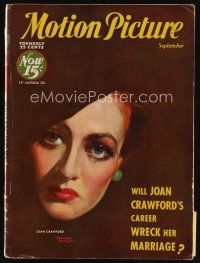 8s142 MOTION PICTURE magazine September 1932 cool artwork of Joan Crawford by Marland Stone!