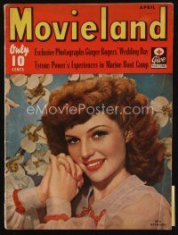 8s177 MOVIELAND magazine April 1943 portrait of beautiful Rita Hayworth by Tom Kelley!