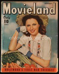 8s181 MOVIELAND magazine August 1943 portrait of gardner Barbara Stanwyck by Tom Kelley!