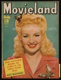 8s178 MOVIELAND magazine May 1943 head & shoulders portrait of Betty Grable by Tom Kelley!
