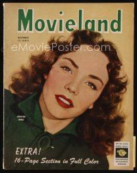 8s188 MOVIELAND magazine November 1945 head & shoulders portrait of beautiful Jennifer Jones!
