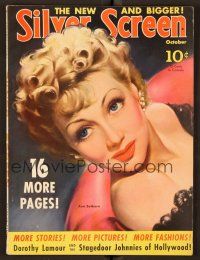8s164 SILVER SCREEN magazine October 1940 art of sexy Ann Sothern by Marland Stone!