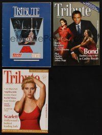 8s033 LOT OF 3 TRIBUTE MAGAZINES '80s-00s James Bond, Star Wars, sexy Scarlet Johansson!