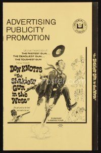 8s416 SHAKIEST GUN IN THE WEST pressbook '68 great wacky cartoon image of Don Knotts!