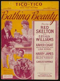 8s441 BATHING BEAUTY sheet music '44 Red Skelton, sexy Esther Williams, Tico-Tico!