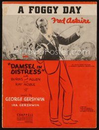 8s446 DAMSEL IN DISTRESS sheet music '37 Fred Astaire, George Burns & Gracie Allen, A Foggy Day!