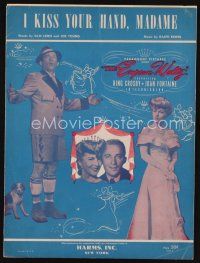 8s451 EMPEROR WALTZ sheet music '48 Bing Crosby & Joan Fontaine, I Kiss Your Hand, Madame!