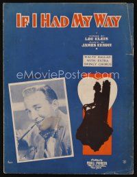 8s470 IF I HAD MY WAY sheet music '40 Bing Crosby, the title song, art by Barbelle!