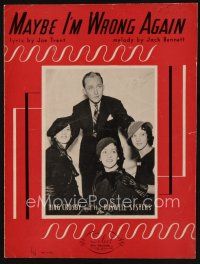 8s478 MAYBE I'M WRONG AGAIN sheet music '34 featured by Bing Crosby & The Boswell Sisters!