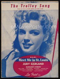 8s479 MEET ME IN ST. LOUIS sheet music '44 Judy Garland, classic, The Trolley Song!