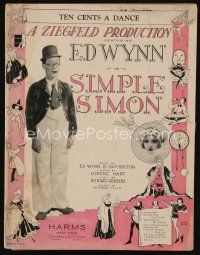 8s492 SIMPLE SIMON sheet music '30 Ed Wynn, Rodgers & Hart, Ten Cents a Dance!