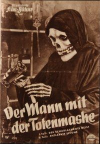 8s291 CRIMSON GHOST German program '53 serial, cool images of the villain in skeleton outfit!