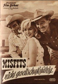 8s315 MISFITS German program '61 Clark Gable, Marilyn Monroe, Clift, John Huston, different!