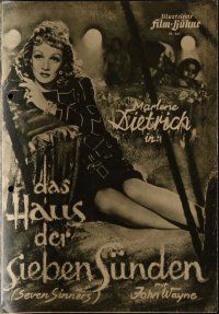 8s332 SEVEN SINNERS German program '49 different images of of Marlene Dietrich & John Wayne!