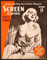 8s197 SCREEN GUIDE PHOTO-PARADE magazine November 1937 incredbile revealing portrait of Lombard!