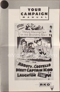 8s340 ABBOTT & COSTELLO MEET CAPTAIN KIDD pressbook R60 pirates Bud & Lou with Charles Laughton!