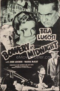 8s350 BOWERY AT MIDNIGHT pressbook R49 Bela Lugosi, John Archer, Wanda McKay, Tom Neal!
