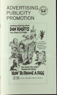 8s377 HOW TO FRAME A FIGG pressbook '71 Joe Flynn, wacky comedy images of Don Knotts!