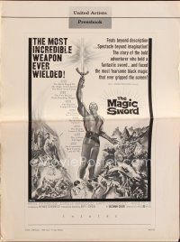 8s387 MAGIC SWORD pressbook '61 Gary Lockwood wields the most incredible weapon ever!