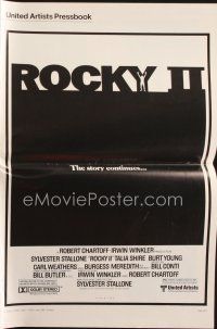 8s408 ROCKY II pressbook '79 Sylvester Stallone & Carl Weathers fight in ring, boxing sequel!