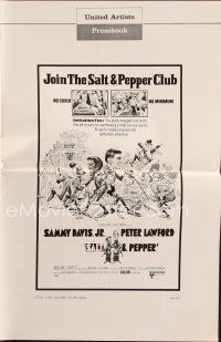 8s411 SALT & PEPPER pressbook '68 great artwork of Sammy Davis & Peter Lawford by Jack Davis!