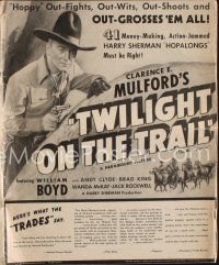 8s431 TWILIGHT ON THE TRAIL pressbook '41 William Boyd as Hopalong Cassidy!