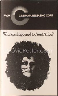 8s436 WHAT EVER HAPPENED TO AUNT ALICE? pressbook '69 creepy c/u of woman buried up to her face!