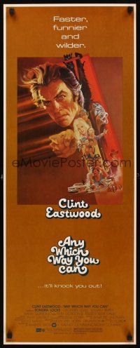 8w057 ANY WHICH WAY YOU CAN insert '80 cool artwork of Clint Eastwood & Clyde by Bob Peak!