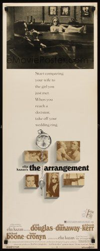 8w059 ARRANGEMENT insert '69 Kirk Douglas & Faye Dunaway, from director Elia Kazan's novel!