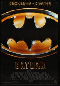 8z083 BATMAN 1sh '89 Michael Keaton, Jack Nicholson, directed by Tim Burton!