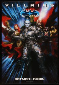 8z082 BATMAN & ROBIN teaser 1sh '97 villains Arnold Schwarzenegger & sexy Uma Thurman!