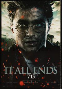 8z001 HARRY POTTER & THE DEATHLY HALLOWS: PART 2 teaser 1sh '11 Daniel Radcliffe in title role!