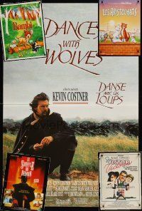 9a035 LOT OF 5 FOLDED FRENCH 16x24 POSTERS '82 - '94 Dances with Wolves, Disney re-releases & more!