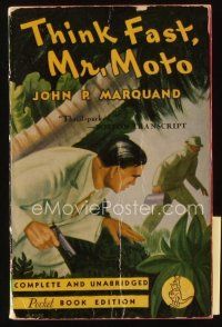 9a254 THINK FAST MR. MOTO first Pocket Books edition paperback book '40 complete & unabridged!
