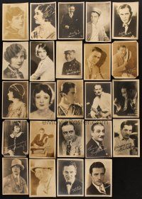 9a027 LOT OF 24 DELUXE 5X7 FAN PHOTOS WITH FACSIMILE SIGNATURES '20s top male & female stars!