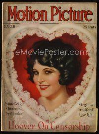 9a119 MOTION PICTURE magazine March 1929 art of pretty Lina Basquette by Marland Stone!
