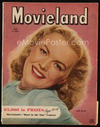 9a142 MOVIELAND magazine June 1946 smiling head & shoulders portrait of pretty June Haver!