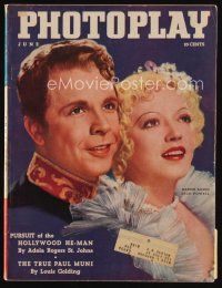 9a107 PHOTOPLAY magazine June 1936 portrait of Dick Powell & Marion Davies by Adolph Klein!