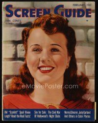 9a131 SCREEN GUIDE magazine February 1941 portrait of pretty Deanna Durbin by Jack Albin!