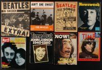 9a023 LOT OF 8 U.S. AND ENGLISH BEATLES MAGAZINES AND SHEET MUSIC '60s-80s John,Paul,George,Ringo