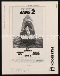 9a363 JAWS 2 pressbook '78 just when you thought it was safe to go back in the water!