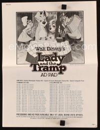 9a364 LADY & THE TRAMP pressbook supplement R80 Walt Disney romantic canine dog classic cartoon!