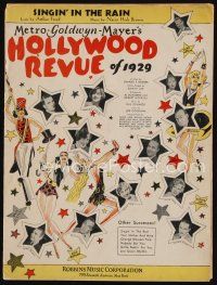 9a277 HOLLYWOOD REVUE sheet music '29 top stars pictured, the original Singin' in the Rain!