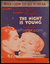 9a289 NIGHT IS YOUNG sheet music '35 Ramon Novarro & Evelyn Laye, When I Grow Too Old To Dream!