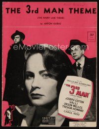 9a310 THIRD MAN sheet music '49 Orson Welles, Cotten & Valli classic noir, The Harry Lime Theme!