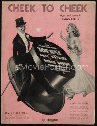 9a312 TOP HAT sheet music '35 wonderful image of Fred Astaire & Ginger Rogers, Cheek to Cheek!